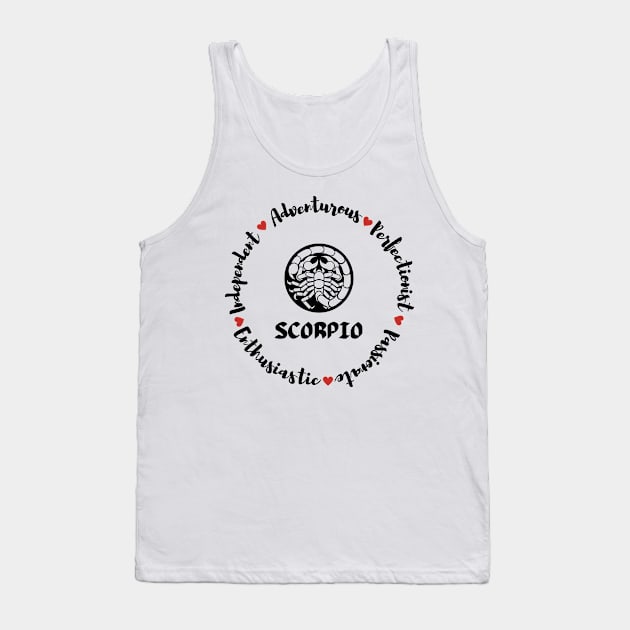 Scorpio 🦂 ♏ Zodiac Sign Astrology Tank Top by Bro Aesthetics